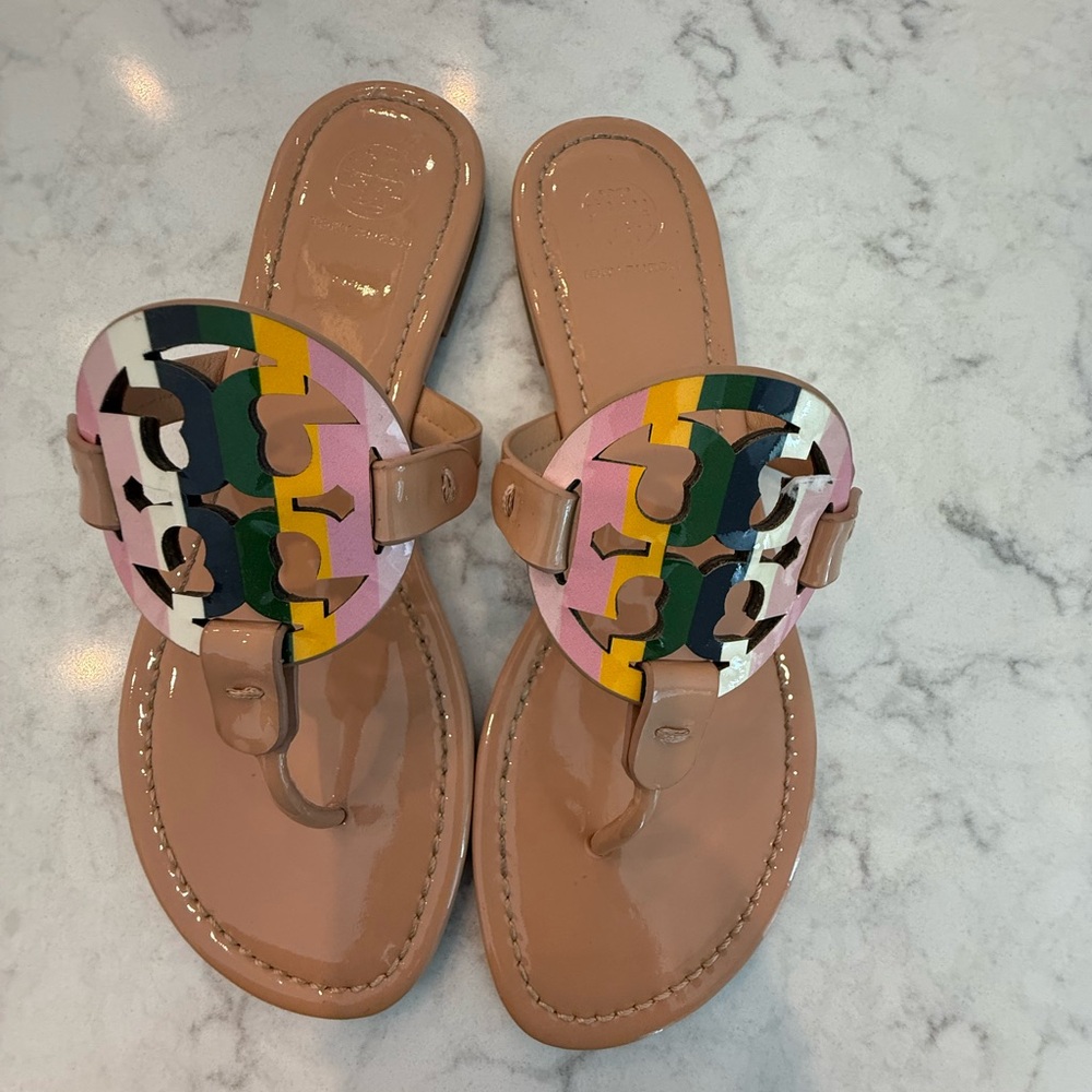 Tory Burch Pink and Multicolor Sandals